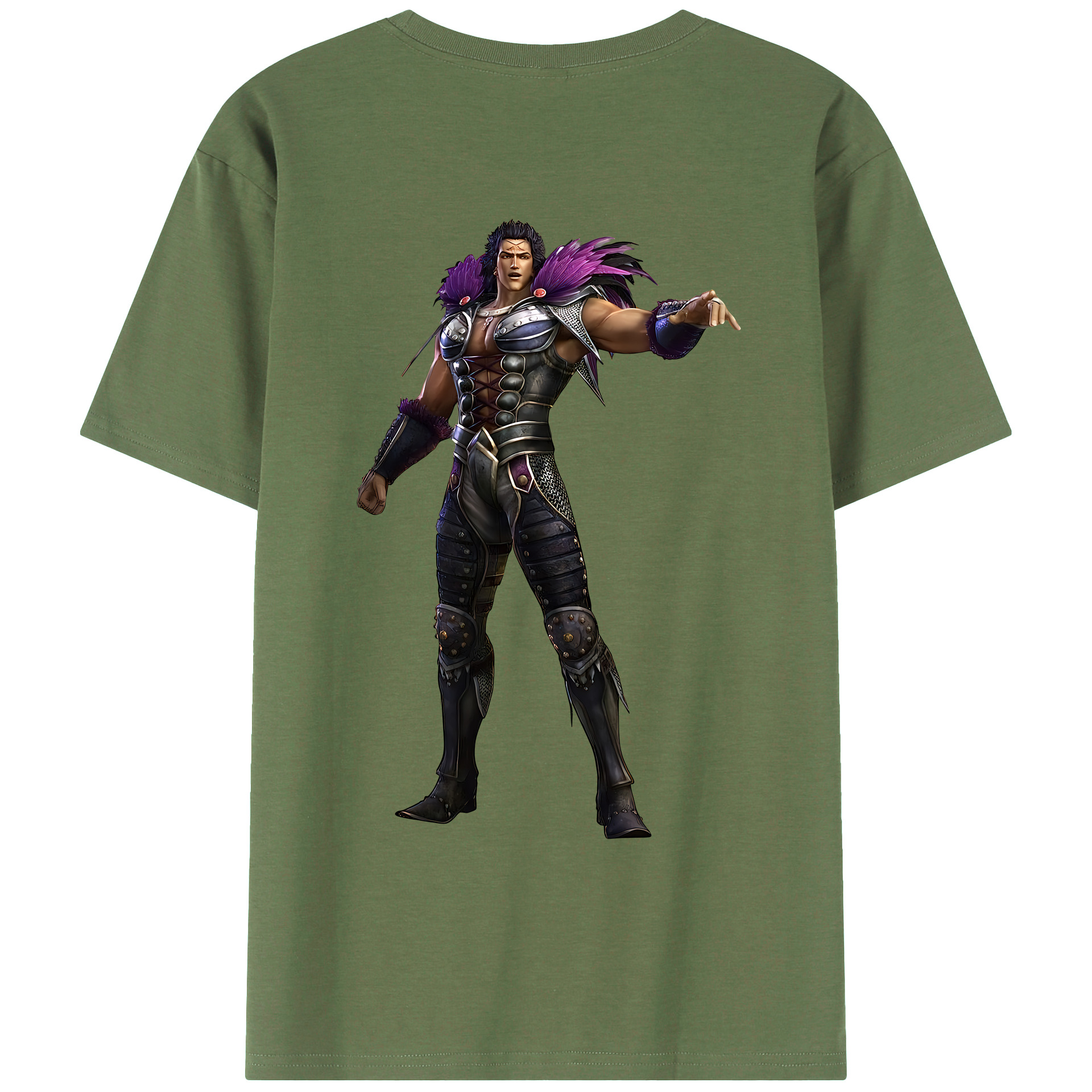 （画像用） 北斗の拳 Fist of the North Star 綿100％ メンズ半袖Tシャツ（バックプリント） 通気性